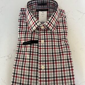 Banana Republic Men's Plaid Shirt - Red and Black